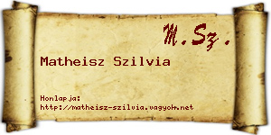 Matheisz Szilvia névjegykártya