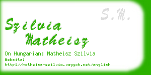 szilvia matheisz business card